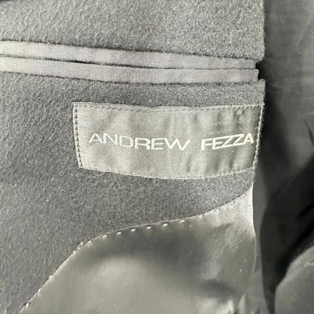 Black 100% Pure Cashmere Classic Sport Coat Blazer Jacket Men's 44R Andrew Fezza